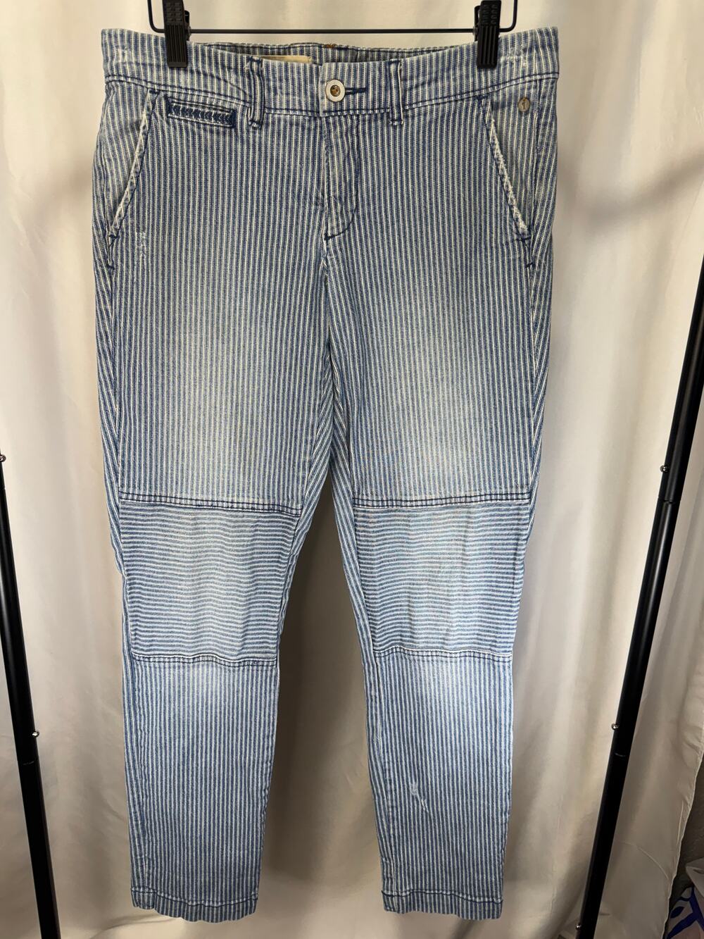 Pilcro and the Letterpress Hyphen Pants 27 Blue White Striped Anthropologie